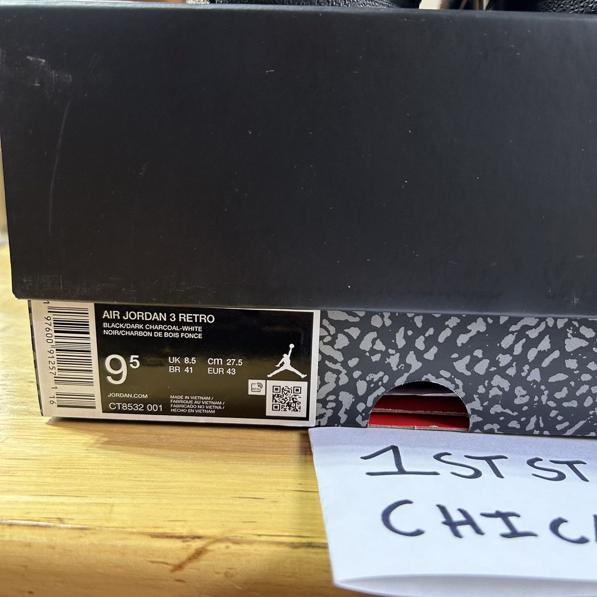 Designer × Jordan Brand × Nike Air Jordan 3 Retro Black Cat 2025 Size 9.5 NEW Authentic Size US 9.5 / EU 42-43 - 8 Thumbnail