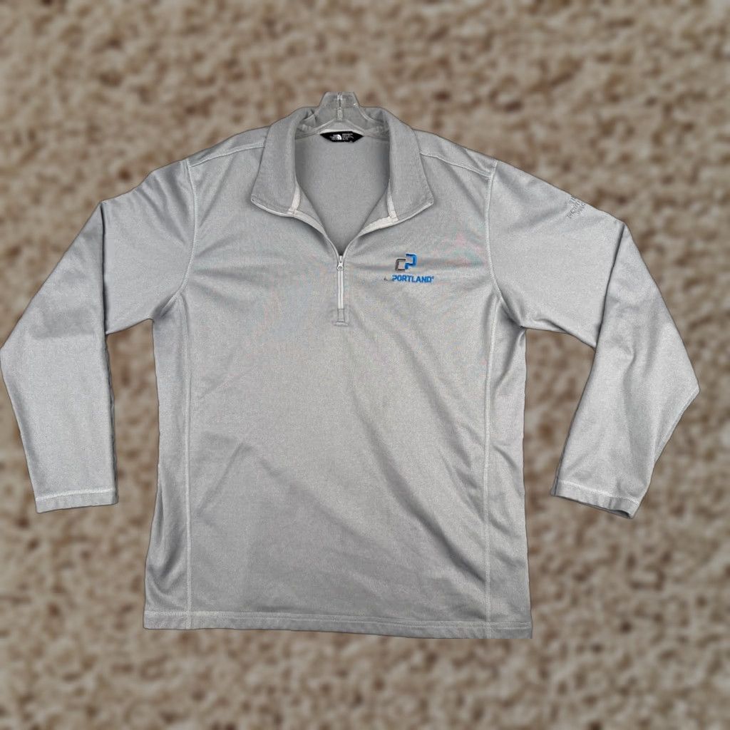 The North Face The North Face Men Sweatshirt Pullover 1/4 Zip Fleece Gray XL Mock Neck Cotton Blend Size US XL / EU 56 / 4 - 1 Thumbnail