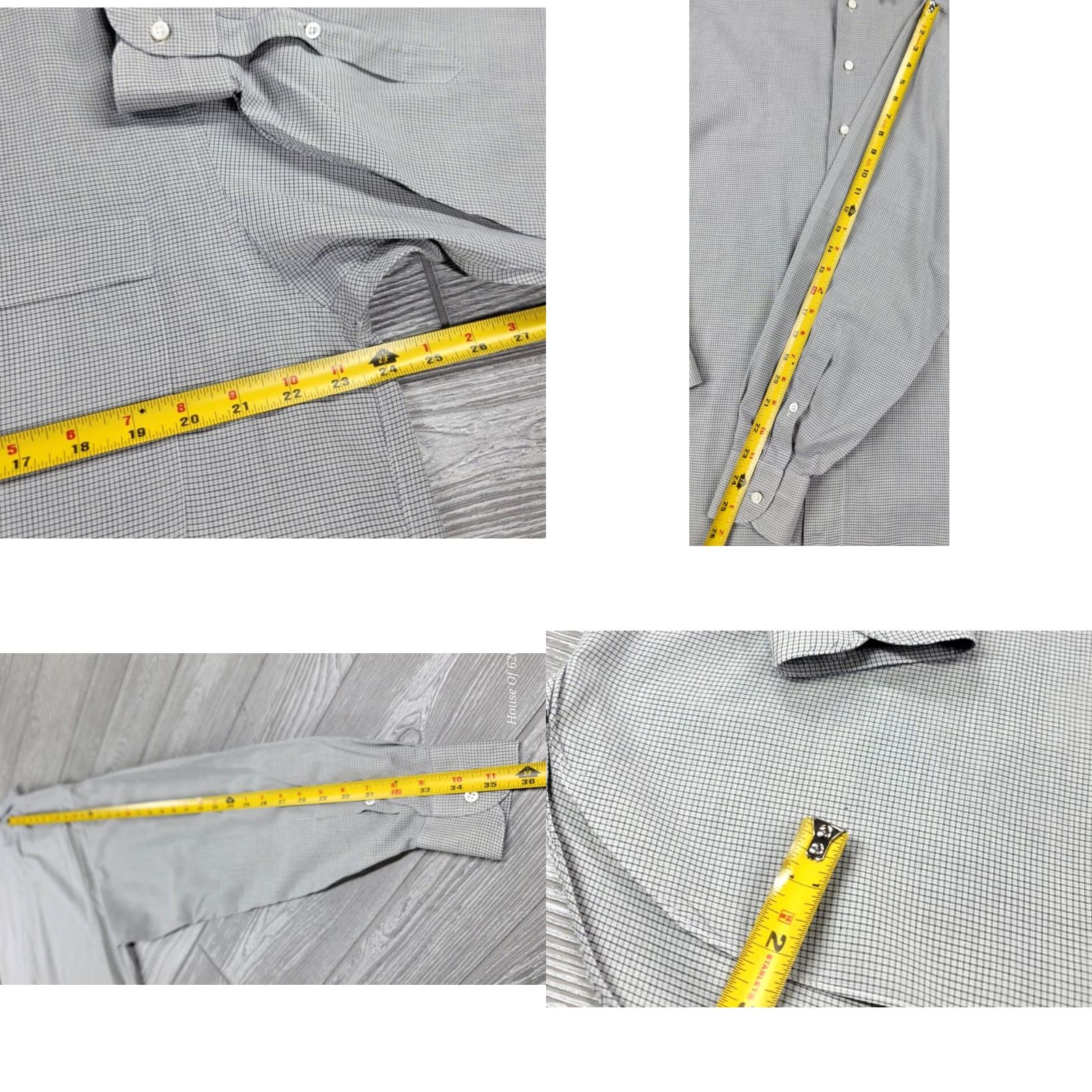 MadeMe Lorenzini Dress Shirt Mens Gray Long Sleeve Cotton 39-15.5-35/36 Italy Made M Size 40R - 9 Thumbnail