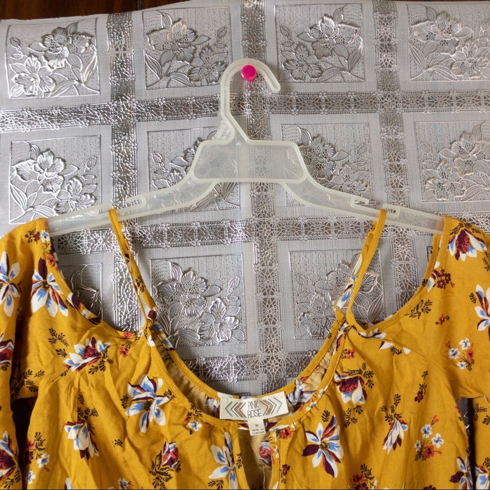 Other NWT Pink Rose Floral Print Cold Shoulder Top Size M / US 6-8 / IT 42-44 - 5 Thumbnail