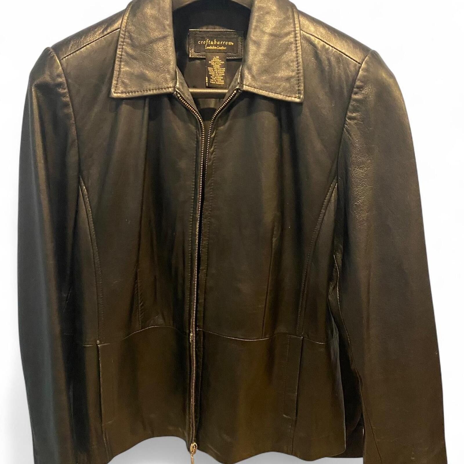 Croft & Barrow Croft & Barrow Gold Trim Lambskin Leather Jacket Size Large Size US L / EU 52-54 / 3 - 1 Thumbnail