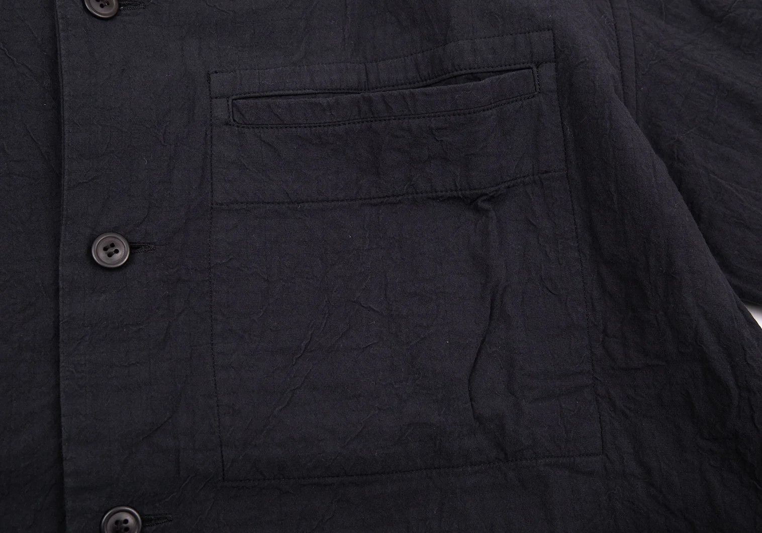 Issey Miyake Cotton Mao Collar Shirt in Navy, Size 3 Size US L / EU 52-54 / 3 - 6 Thumbnail