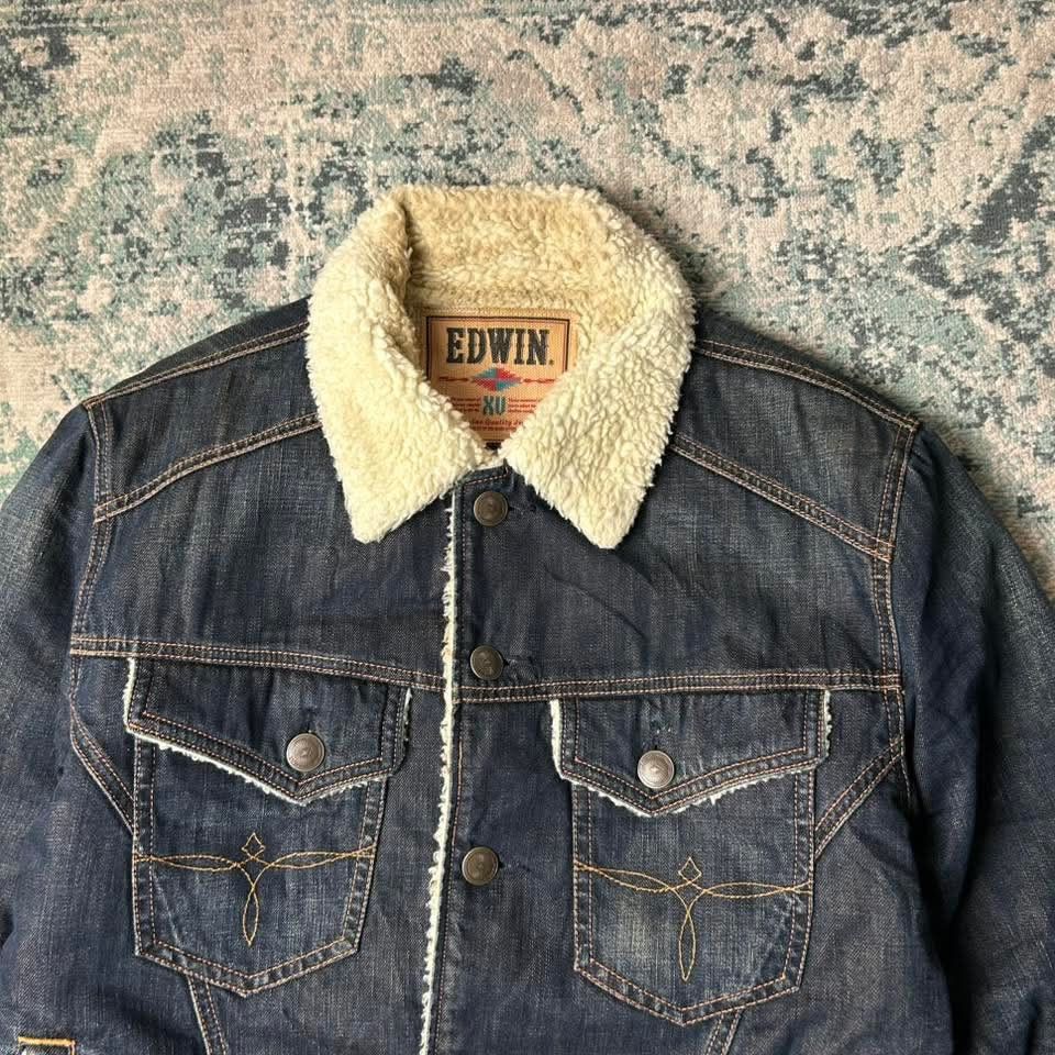 Edwin Vintage Edwin Sherpa Autumn Denim Jacket Cowboy Size US L / EU 52-54 / 3 - 4 Thumbnail