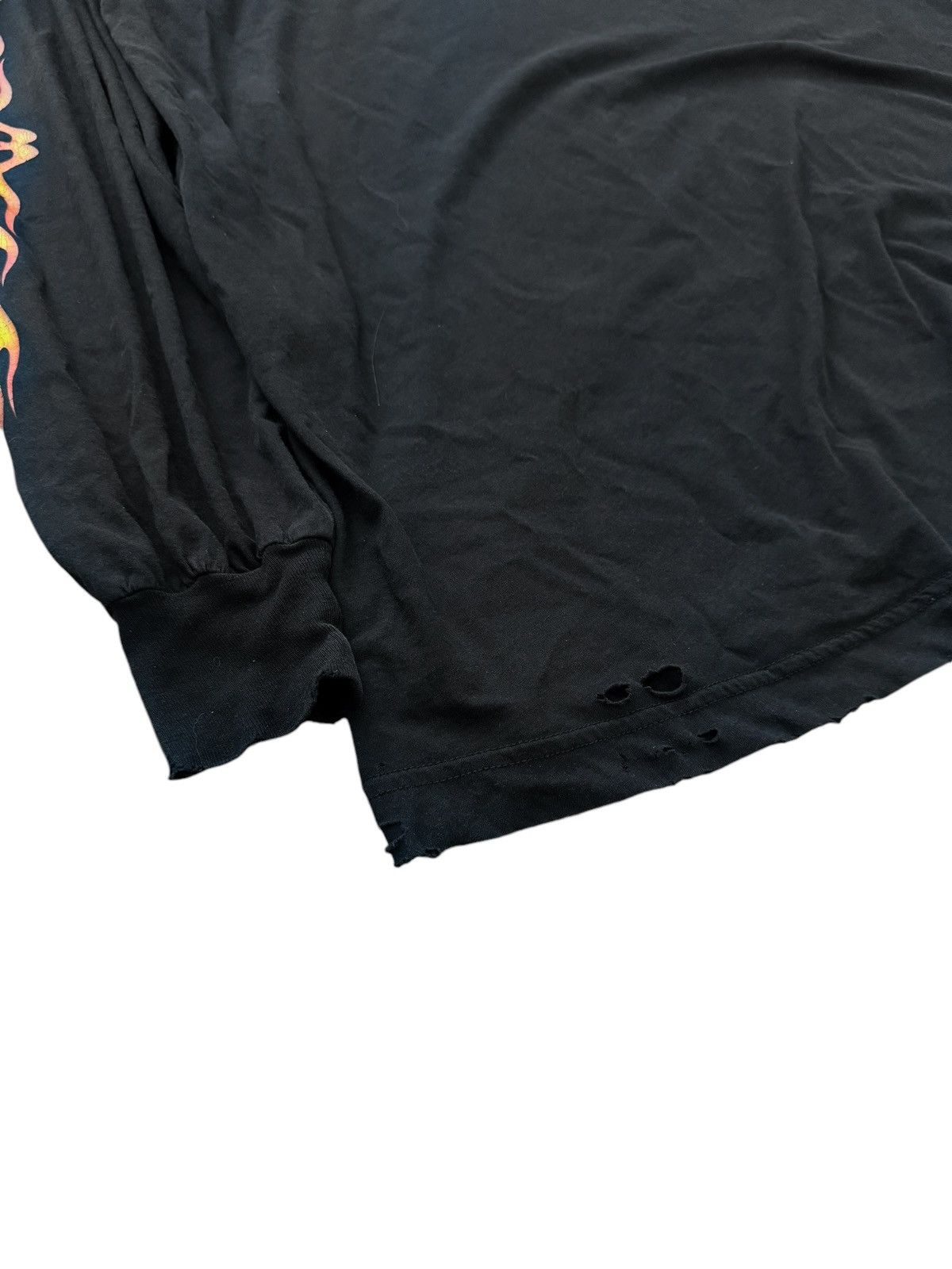 Balenciaga “Vintage” Washed Out Distressed Flame Longsleeve Size US M / EU 48-50 / 2 - 12 Thumbnail