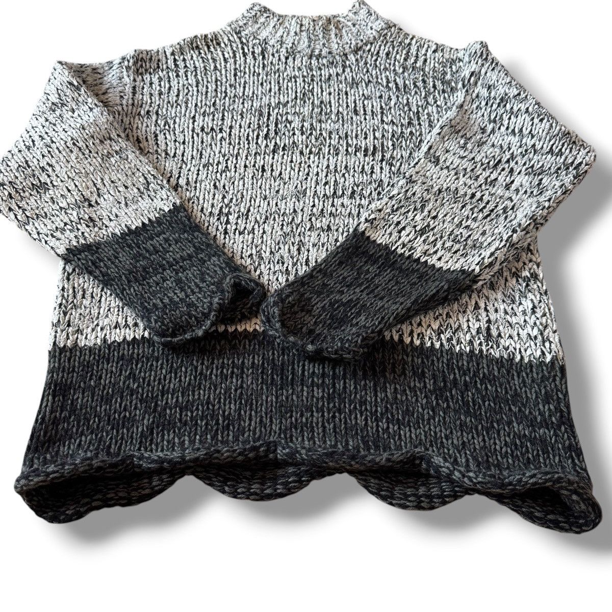 Issey Miyake AW1995 Issey Miyake Men Wool Rib Knitwear Mock Neck Sweater Size US XXL / EU 58 / 5 - 5 Thumbnail