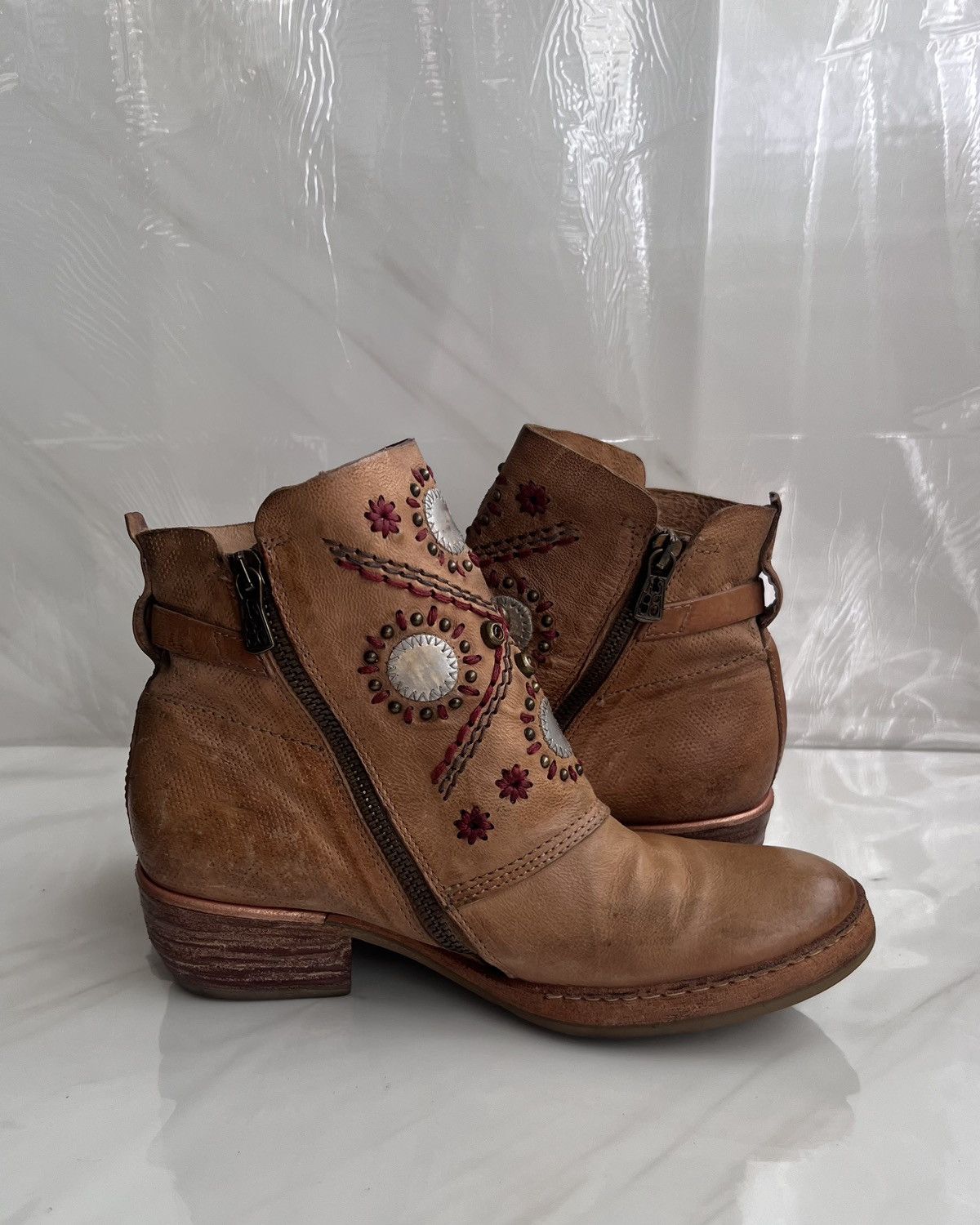 A.S.98 As 98 Airstep Zipper Boho Biker brown distressed boot Size US 8 / IT 38 - 6 Thumbnail