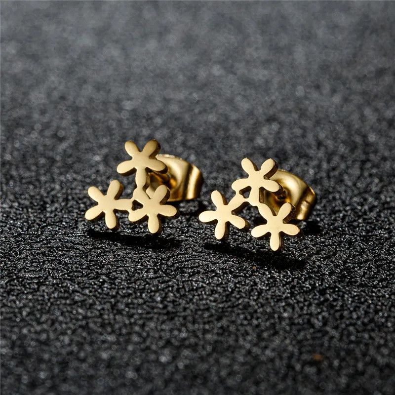 Jewelry Bohemian Flower Mini Stud Earrings Charm Earring Gift Size ONE SIZE - 1 Thumbnail