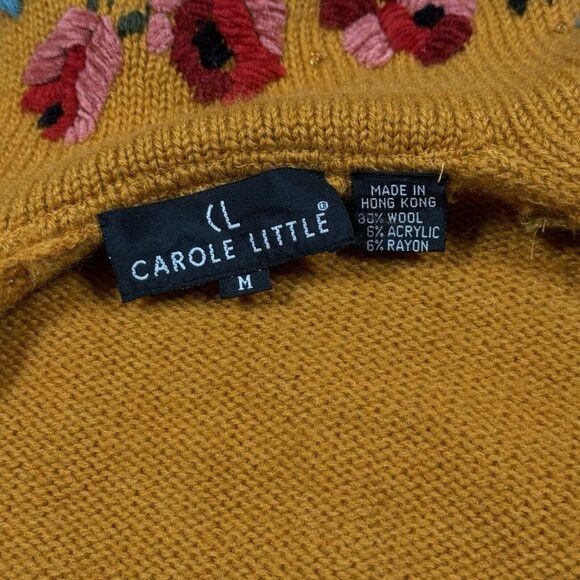 Vintage VINTAGE Carole Little 80% Wool M Cardigan Fringe Embroidered Size M / US 6-8 / IT 42-44 - 9 Thumbnail