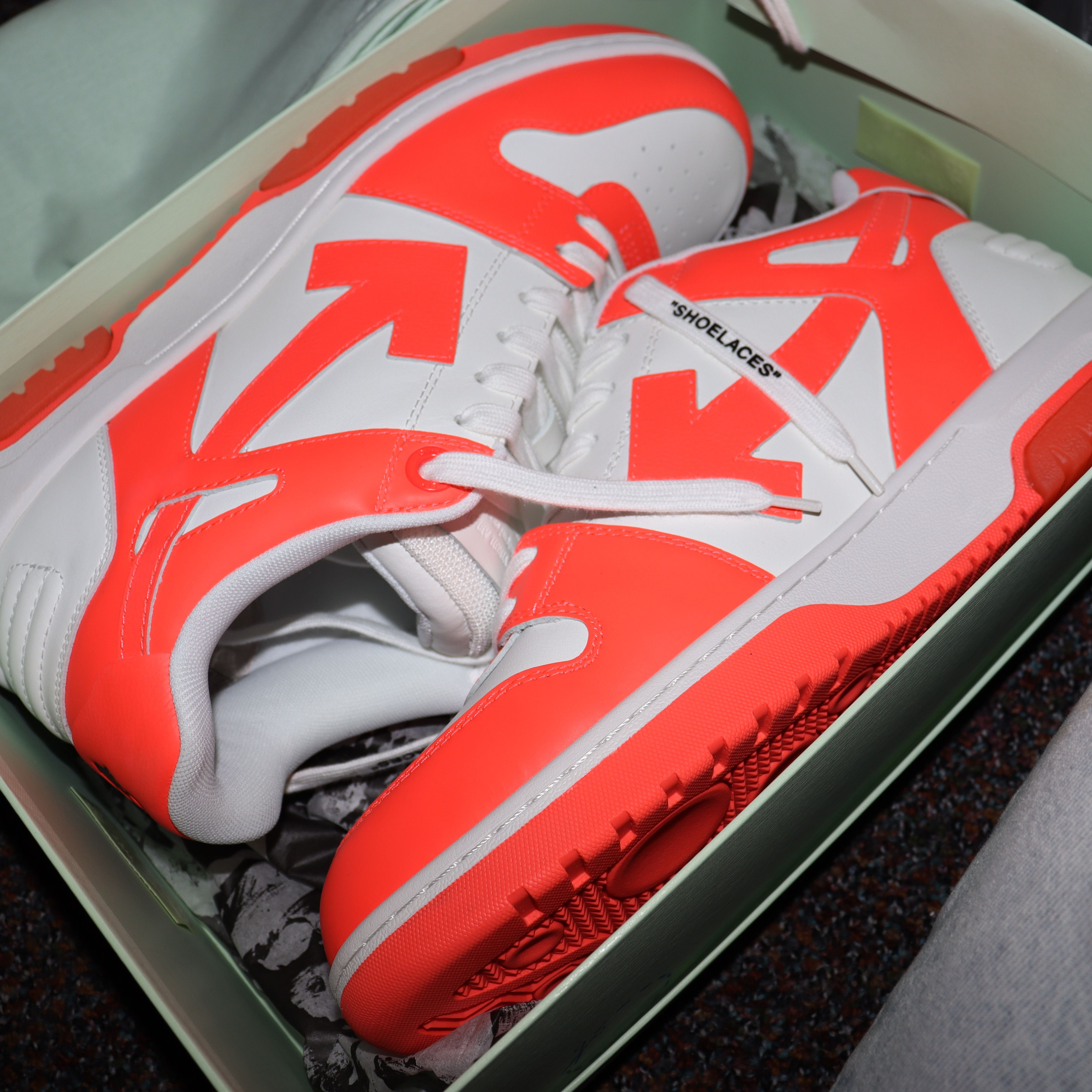 Off-White o1rshd1 Q: 2 / Out of Office Sneakers in Fluo Orange & White Size US 12 / EU 45 - 16 Thumbnail
