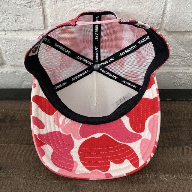 Bape BAPE NYC Logo trucker hat cap ABC Camo Pink a bathing ape Size ONE SIZE - 6 Thumbnail