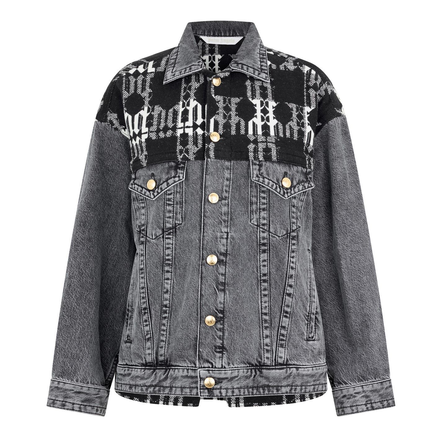 Palm Angels o1g2r1mq0325 Monogram Checked Denim Jacket in Multicolor Size M / US 6-8 / IT 42-44 - 1 Thumbnail