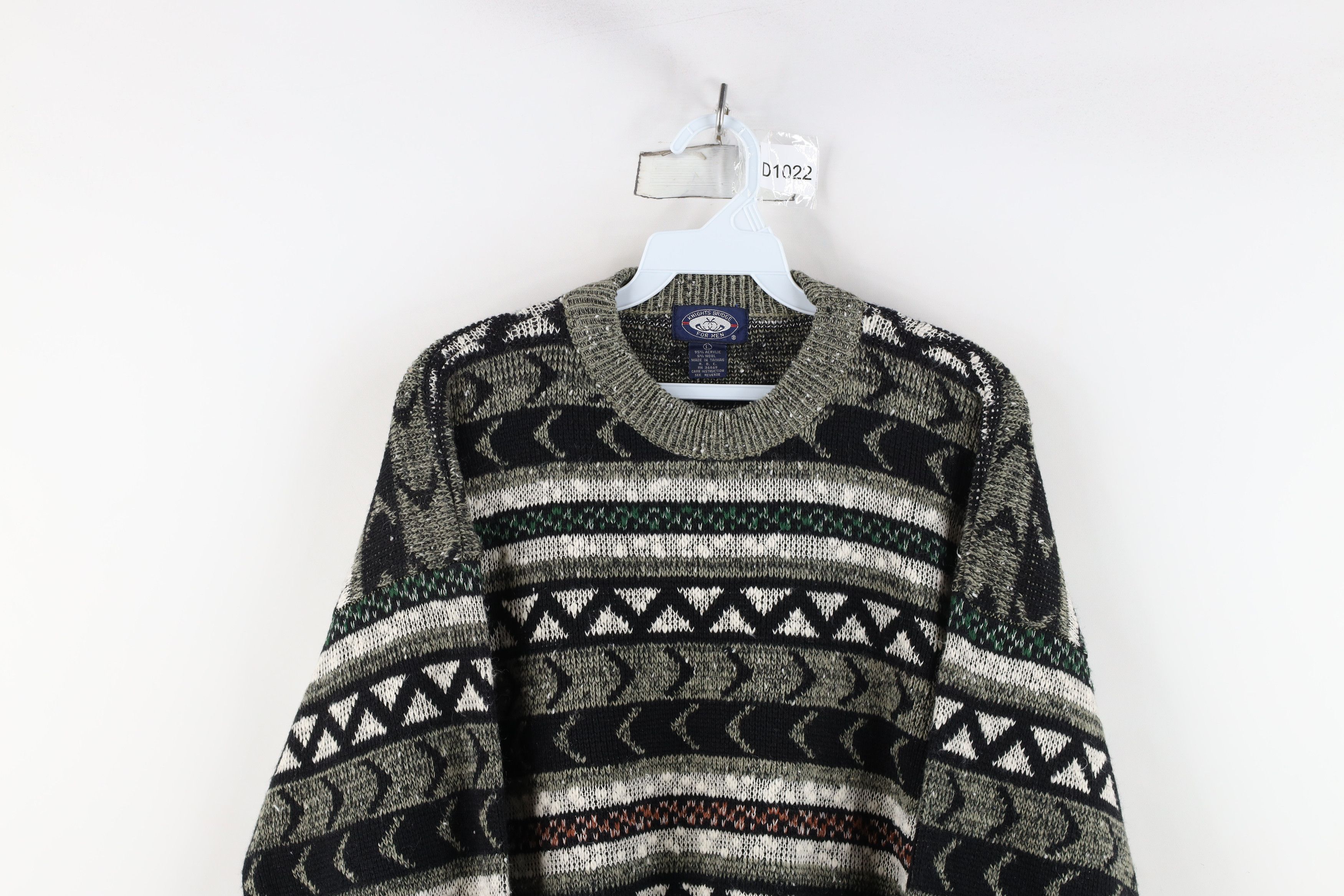 Vintage Vintage 90s Coogi Style Geometric Striped Knit Sweater Size US L / EU 52-54 / 3 - 2 Thumbnail
