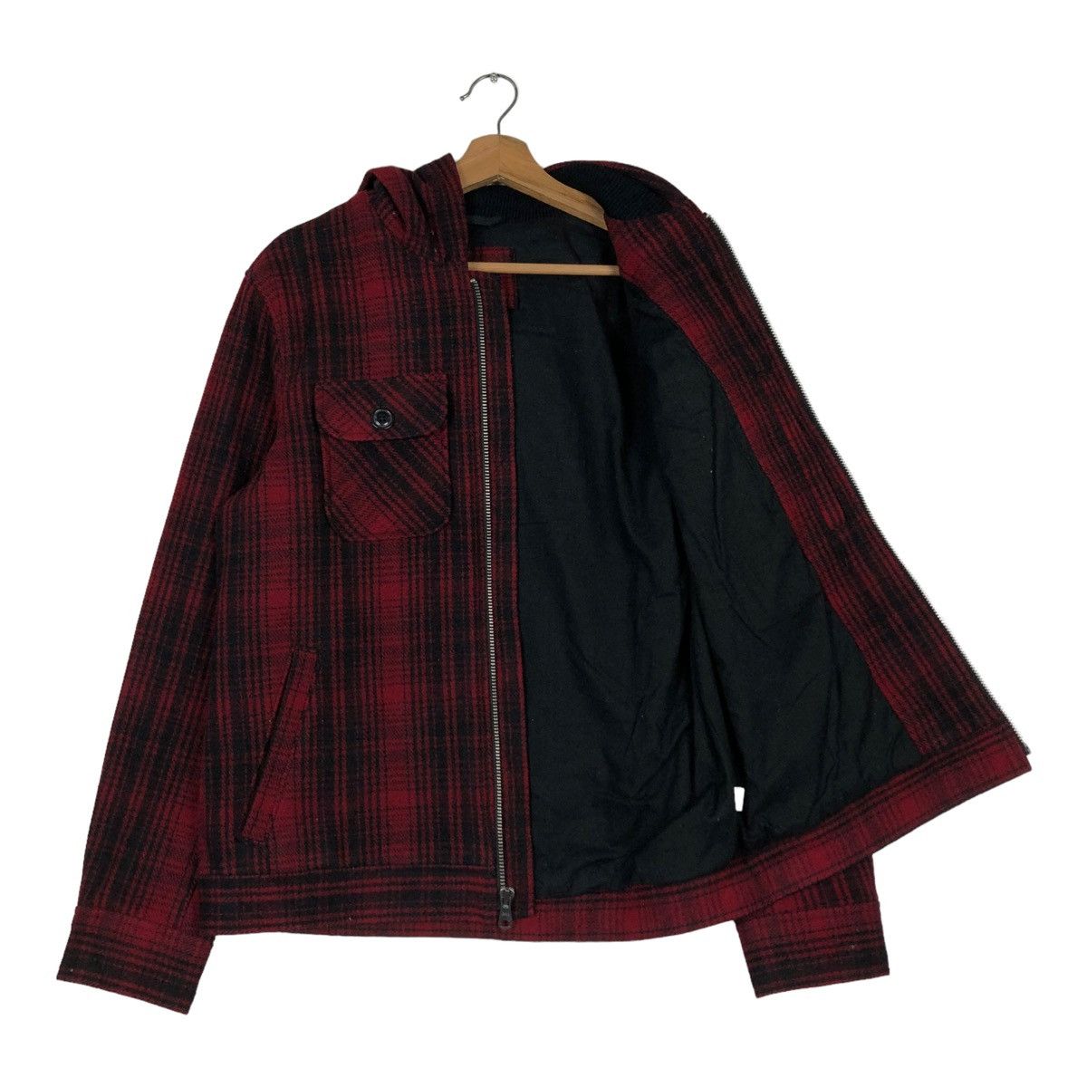 Japanese Brand 🔥VINTAGE BIKER WOOL JACKET GAP TARTAN DESIGN ISSEY MIYAKE Size US M / EU 48-50 / 2 - 14 Thumbnail