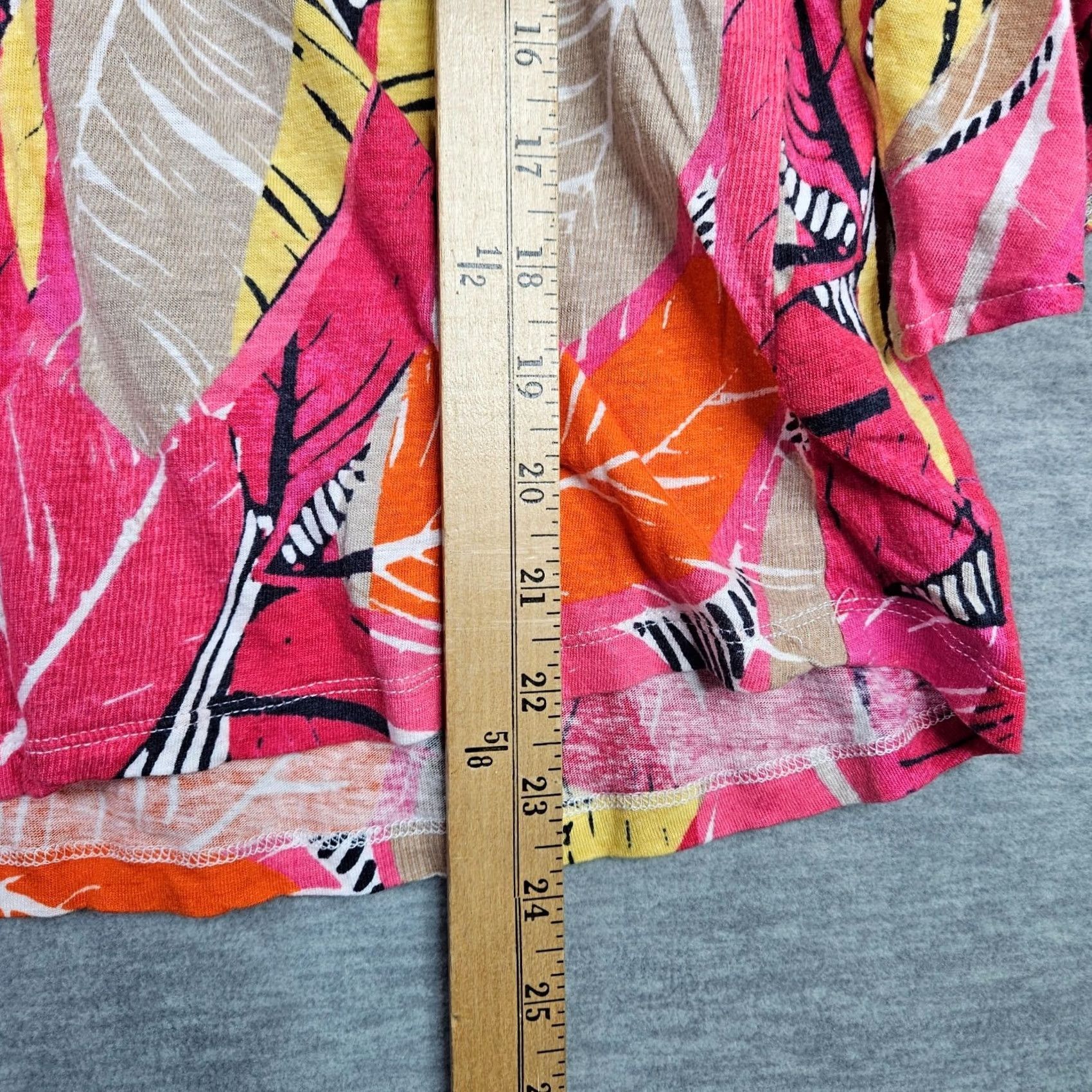 NIC+ZOE NIC+ ZOE Shirt Women's V-neck Bell Sleeve Leaves Printed Size M Multicolor Cardigan? Size M / US 6-8 / IT 42-44 - 4 Thumbnail