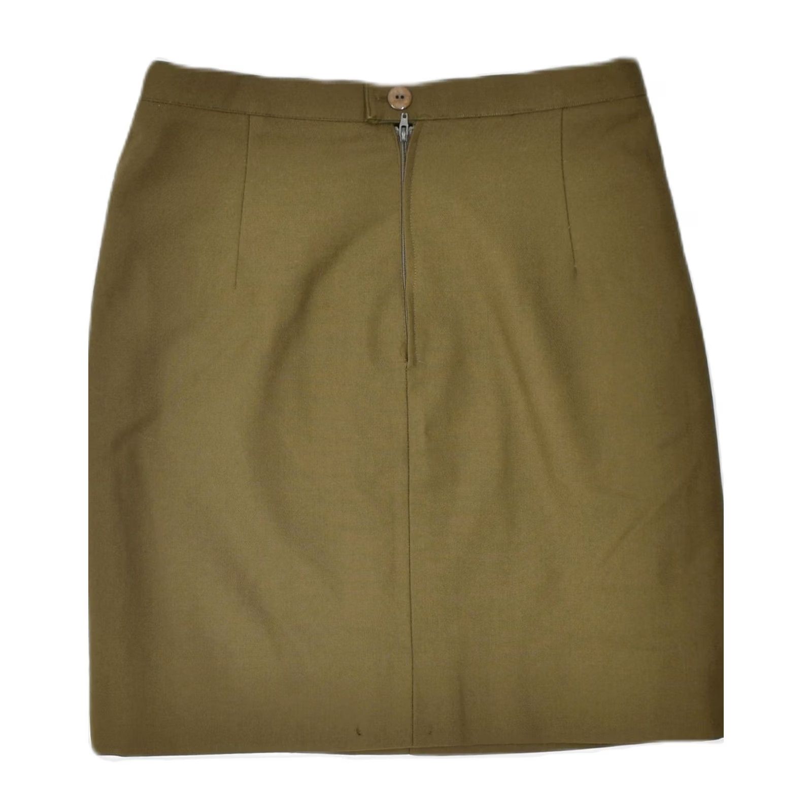 Vintage VINTAGE Womens Pencil Skirt Khaki Cotton Large W30 EU 42 US26 Size 36" / US 14 / IT 50 - 2 Thumbnail