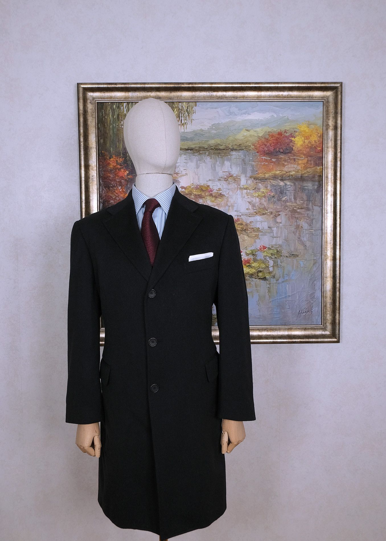 Tagliatore dark grey coat size 42 flannel wool