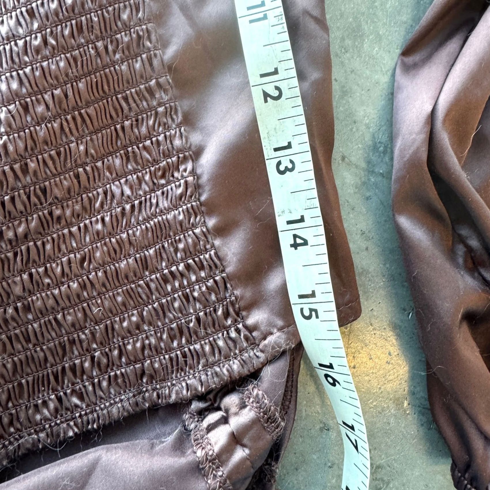Vintage VINTAGE Y2k Brown Satin Medieval Tie Scrunch Longsleeeve Women’s Blouse Small Size S / US 4 / IT 40 - 5 Thumbnail