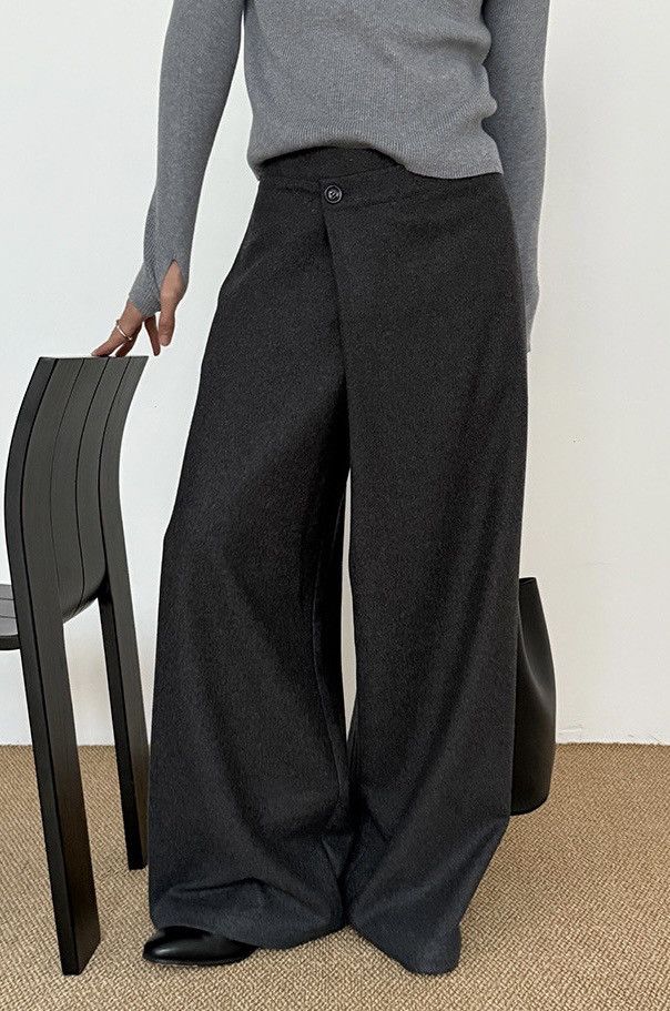 Japanese Brand × Vintage Cleanfit retro fashion premium wrap wool pants Size US 28 / EU 44 - 1 Thumbnail