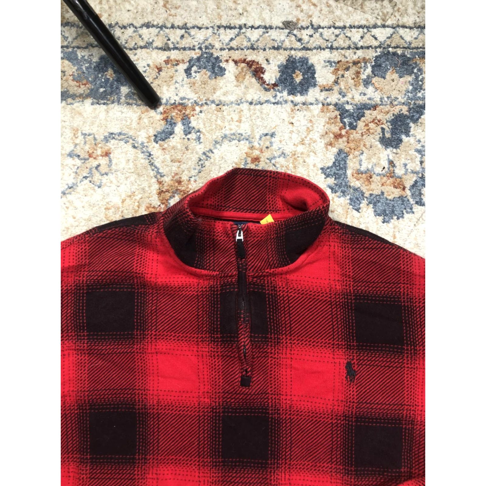 Polo Ralph Lauren Polo Ralph Lauren Sweater Mens XL Red Plaid Estate Rib Mock Neck 1/4 Zip Knit Pullover Long Sleeve Casual Shirt Category: Sweater Size US XL / EU 56 / 4 - 2 Thumbnail