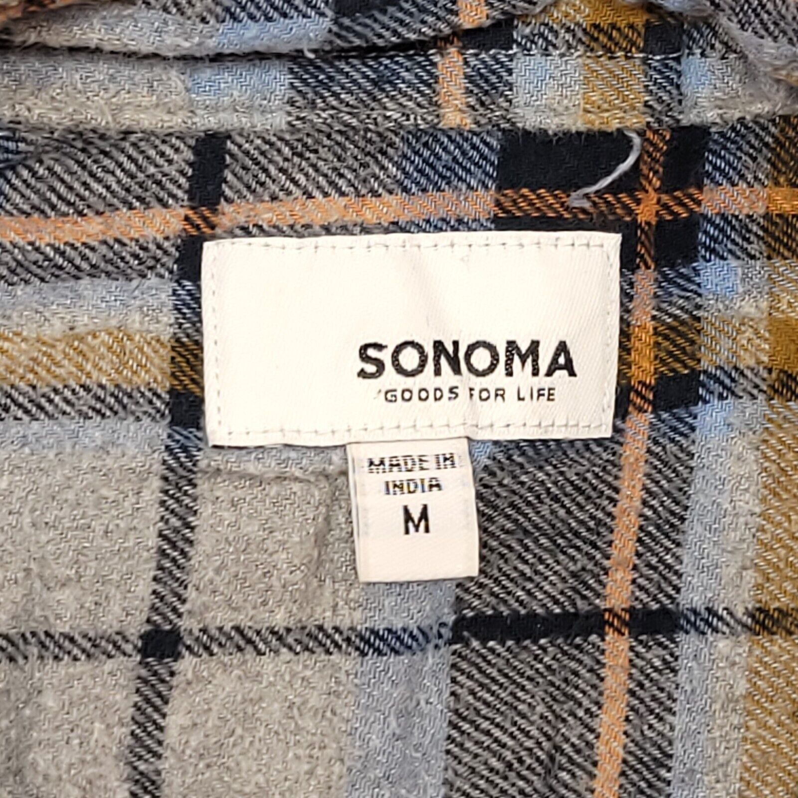 Sonoma Sonoma Madras Flannel Casual Shirt Mens Size Medium M Gray Size US M / EU 48-50 / 2 - 3 Thumbnail