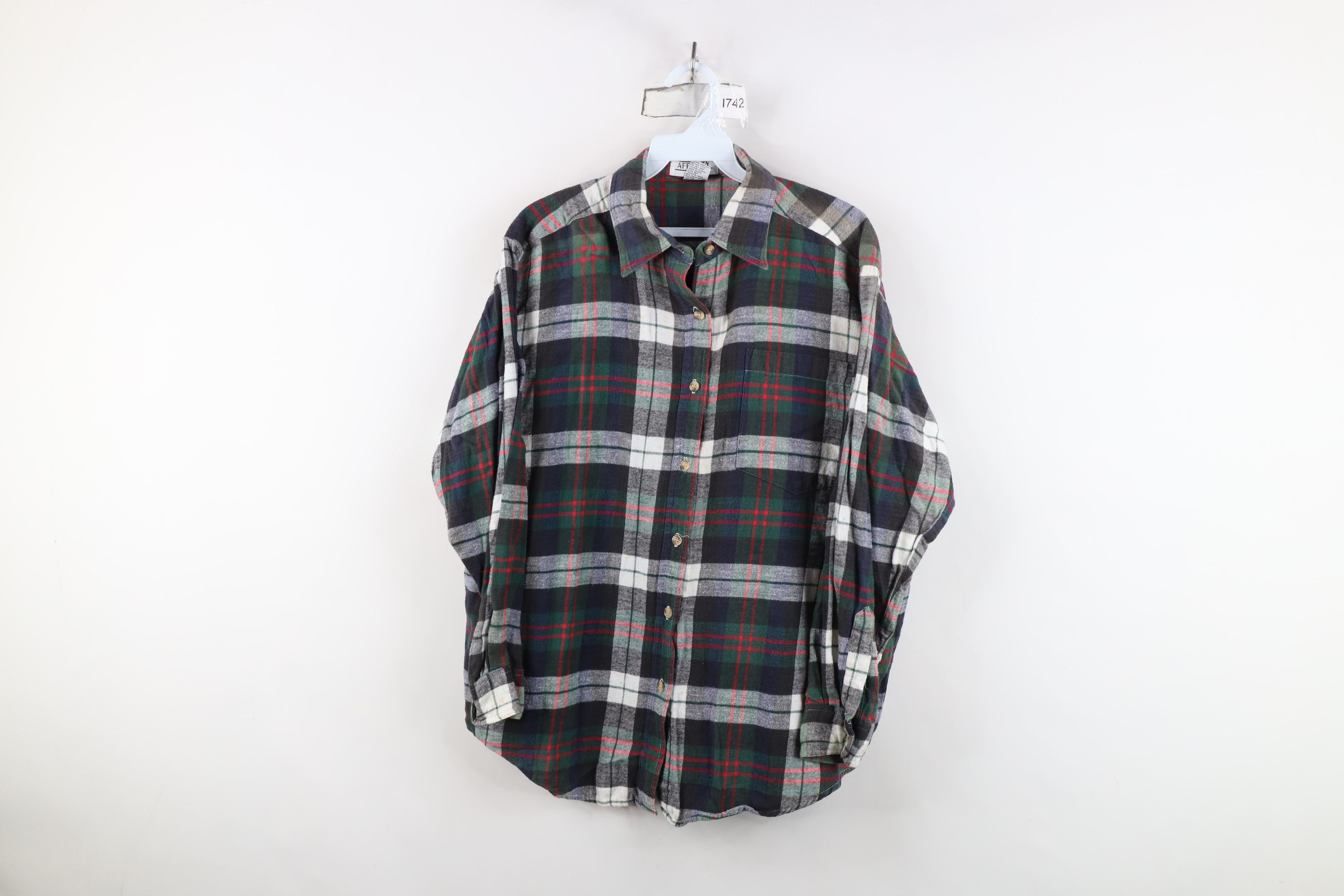 Vintage Vintage 90s Streetwear Flannel Collared Button Shirt Size L / US 10 / IT 46 - 1 Thumbnail