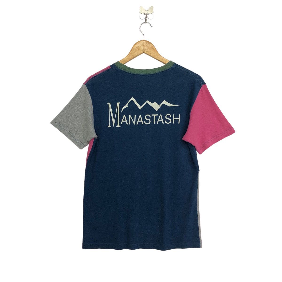 image of Manastash Hemp Big Logo Printed Multicolor Tee, Men's (Size Small)
