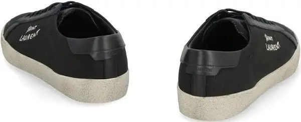 Saint Laurent Paris oc11z1125 Court Classic Embroidered Sneakers in Black Size US 15 / EU 48 - 3 Thumbnail