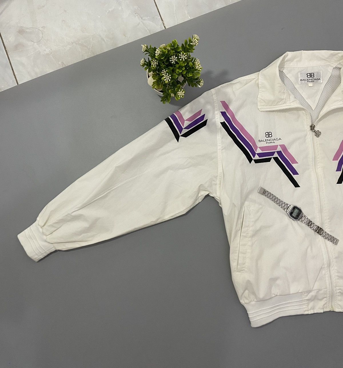 Balenciaga 💥Rare💥80s 90s Balenciaga Track Jacket Size US L / EU 52-54 / 3 - 4 Thumbnail