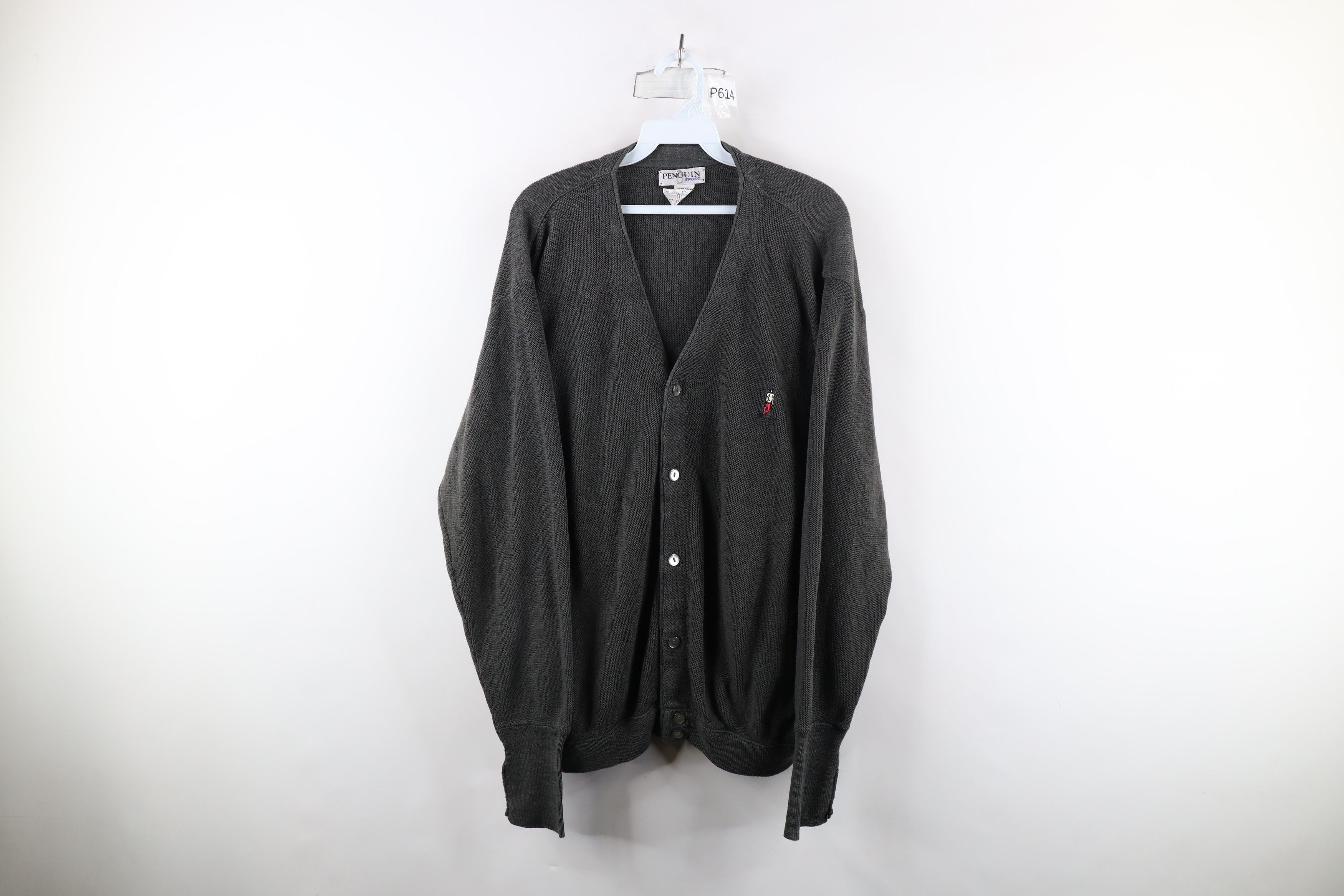 Vintage Vintage 90s Streetwear Knit Button Cardigan Sweater Gray USA Size US XL / EU 56 / 4 - 1 Thumbnail