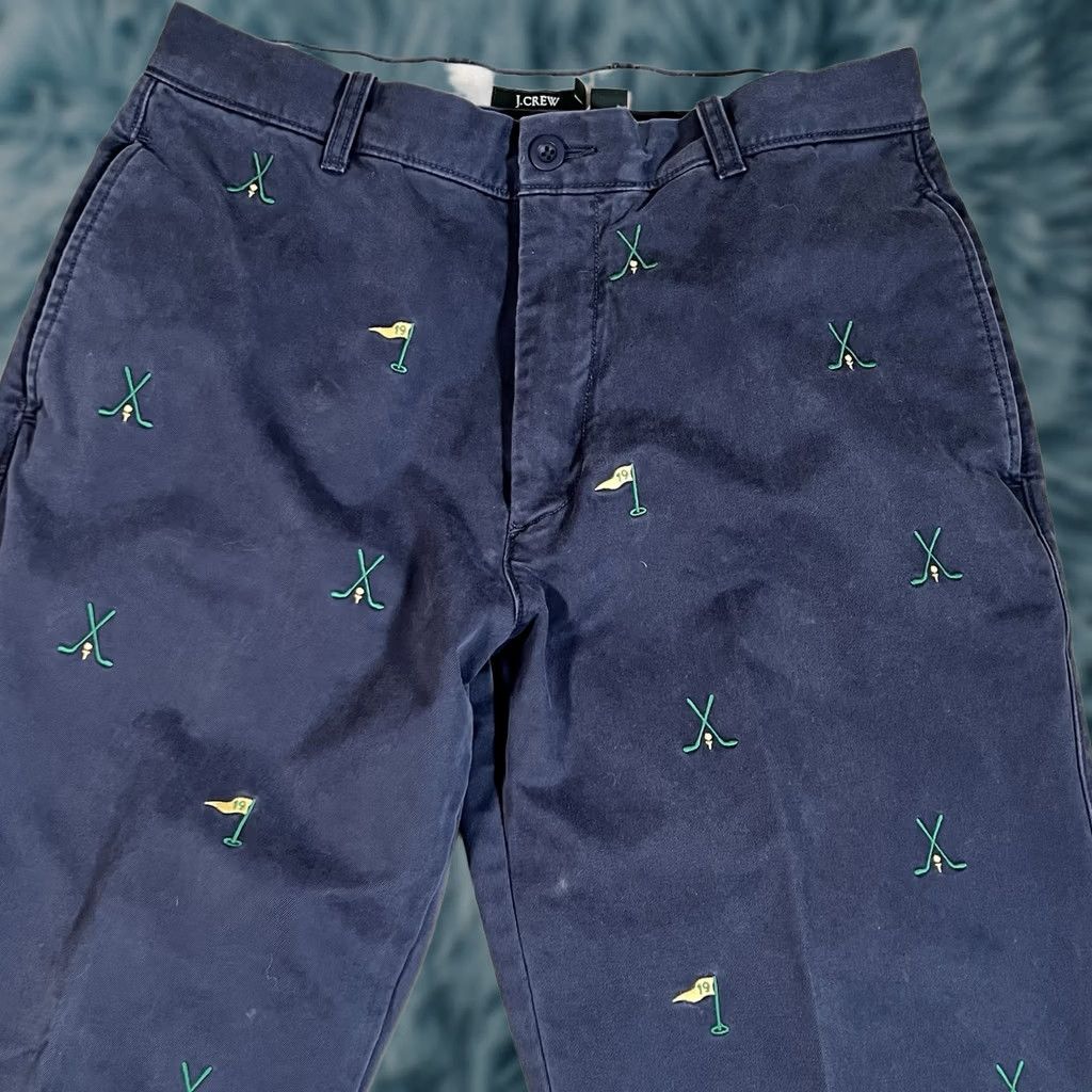 J.Crew J.CREW Chino Pants Mens 30 L29 Navy Embroidered Mid Rise Size US 30 / EU 46 - 1 Thumbnail