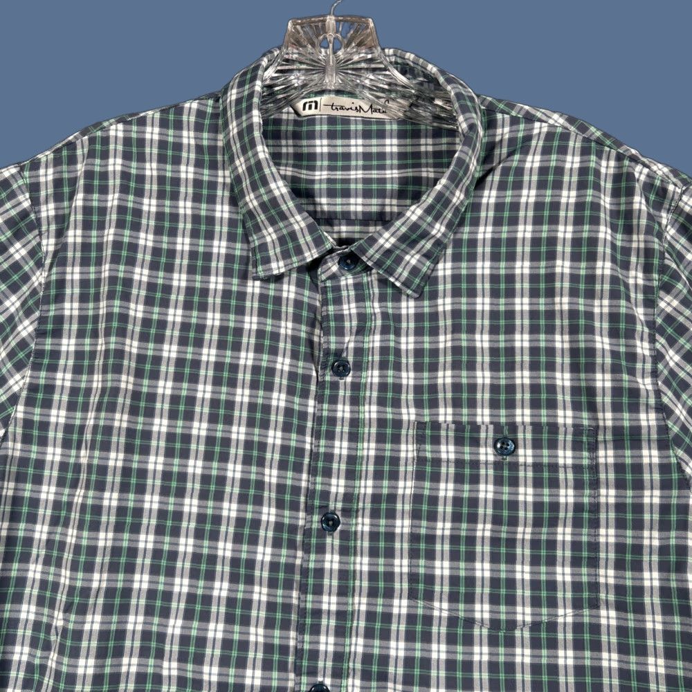 TravisMathew Travis Mathew Shirt Mens XL Button Up Blue Check Plaid Short Sleeve Pocket Size US XL / EU 56 / 4 - 1 Thumbnail