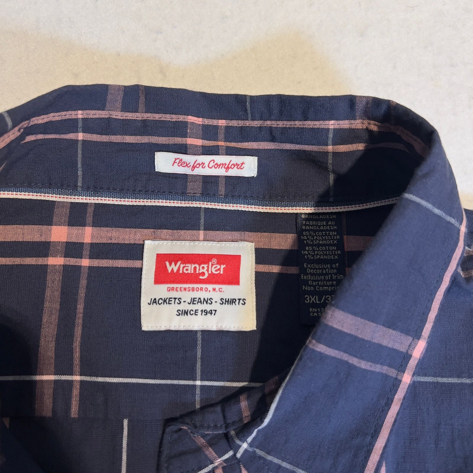 Wrangler Wrangler Flex for Comfort Button Down Shirt Men 3XL Blue Size US XXL / EU 58 / 5 - 3 Thumbnail
