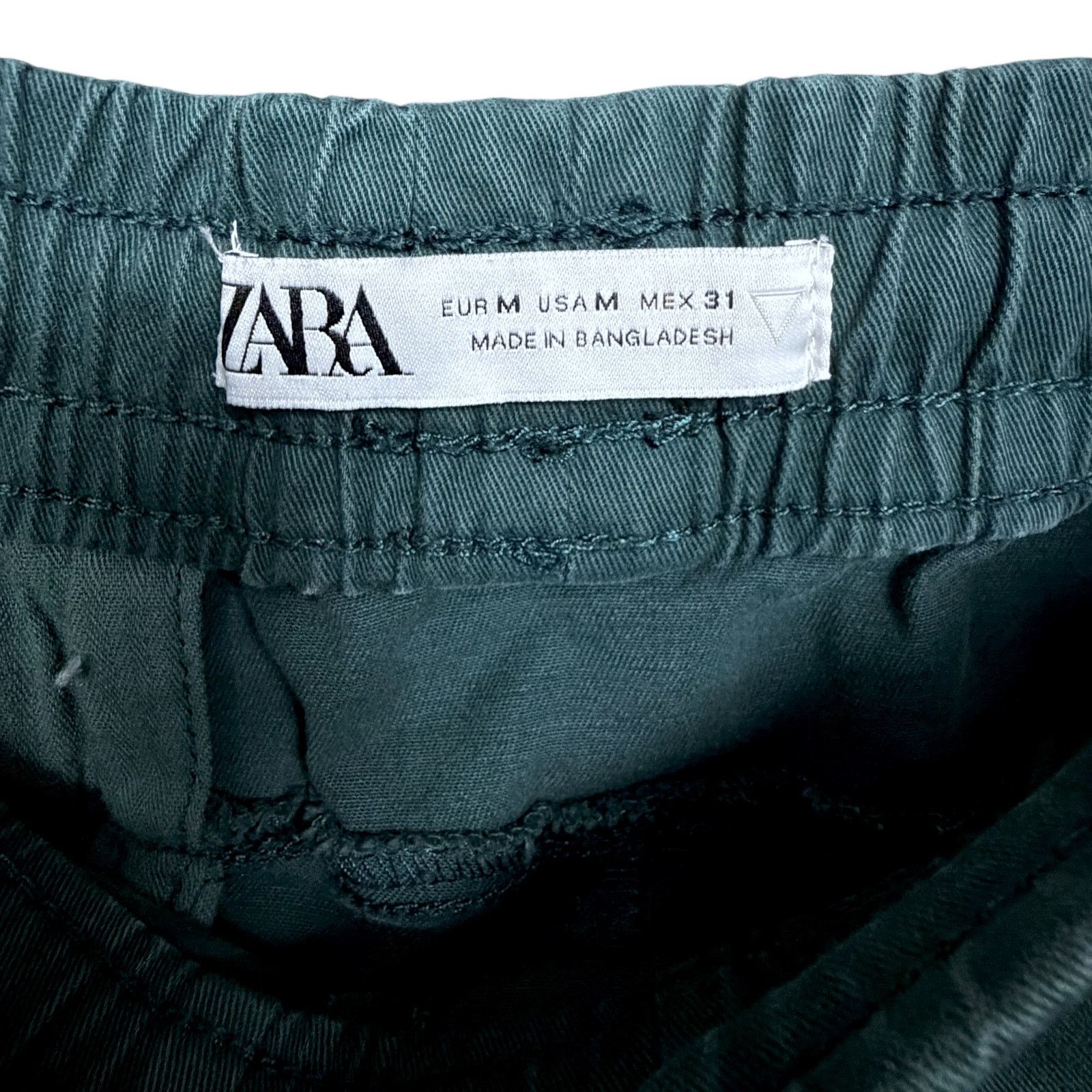 Zara Zara Pants Mens M/W31 Green Jogger Drawstring Elastic Waist Size US 31 - 4 Thumbnail