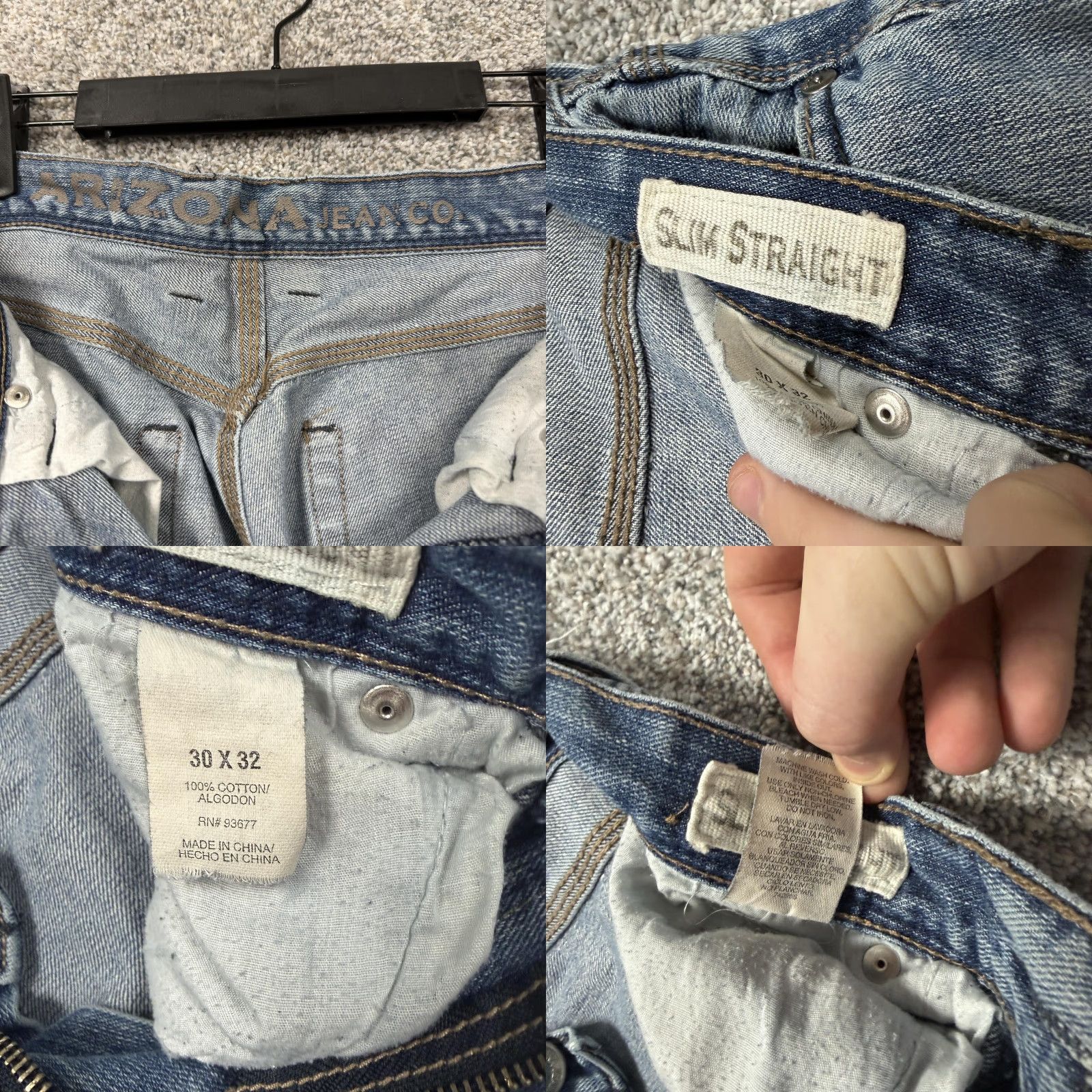 Vintage Arizona Jean Co Jeans Mens Slim Straight 29x29 Blue Distressed Denim Grunge Java? Size US 29 - 8 Thumbnail