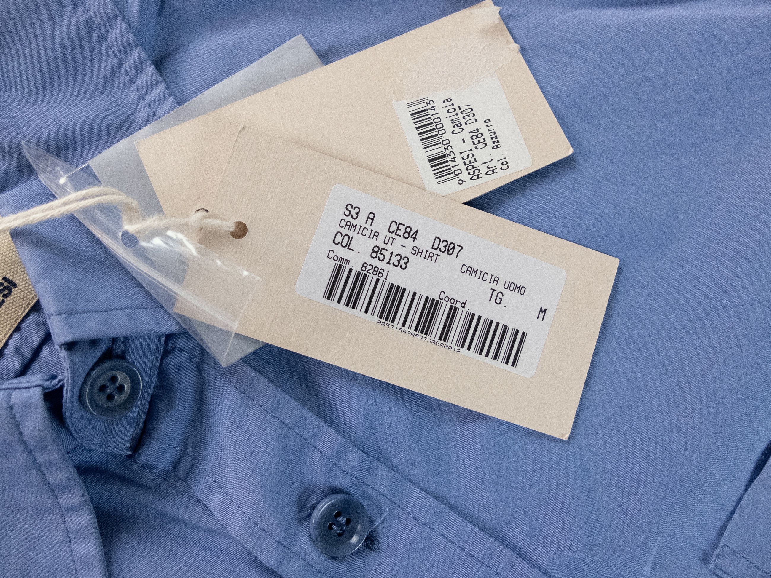 Aspesi ASPESI solid blue cotton patch pockets utility shirt Medium Size US M / EU 48-50 / 2 - 5 Thumbnail