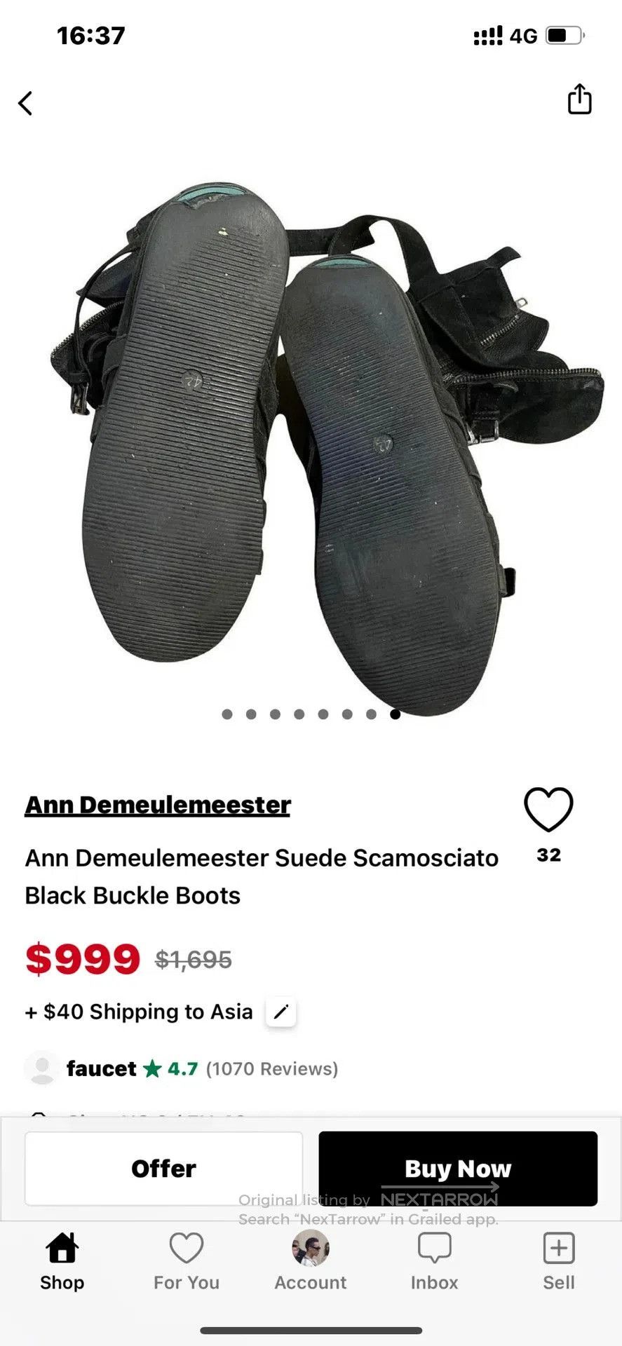 Ann Demeulemeester Ann Demeulemeester Buckle Smoking Boots. Size US 8 / EU 41 - 8 Thumbnail