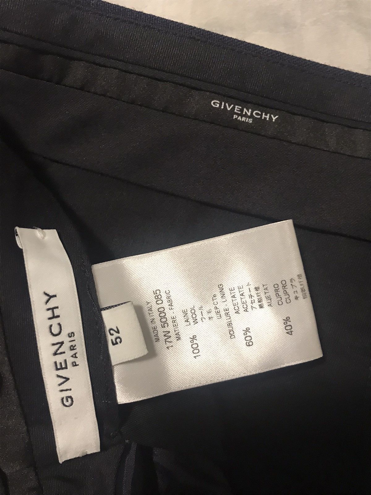 Givenchy Givenchy navy wool trousers Size US 36 / EU 52 - 4 Thumbnail