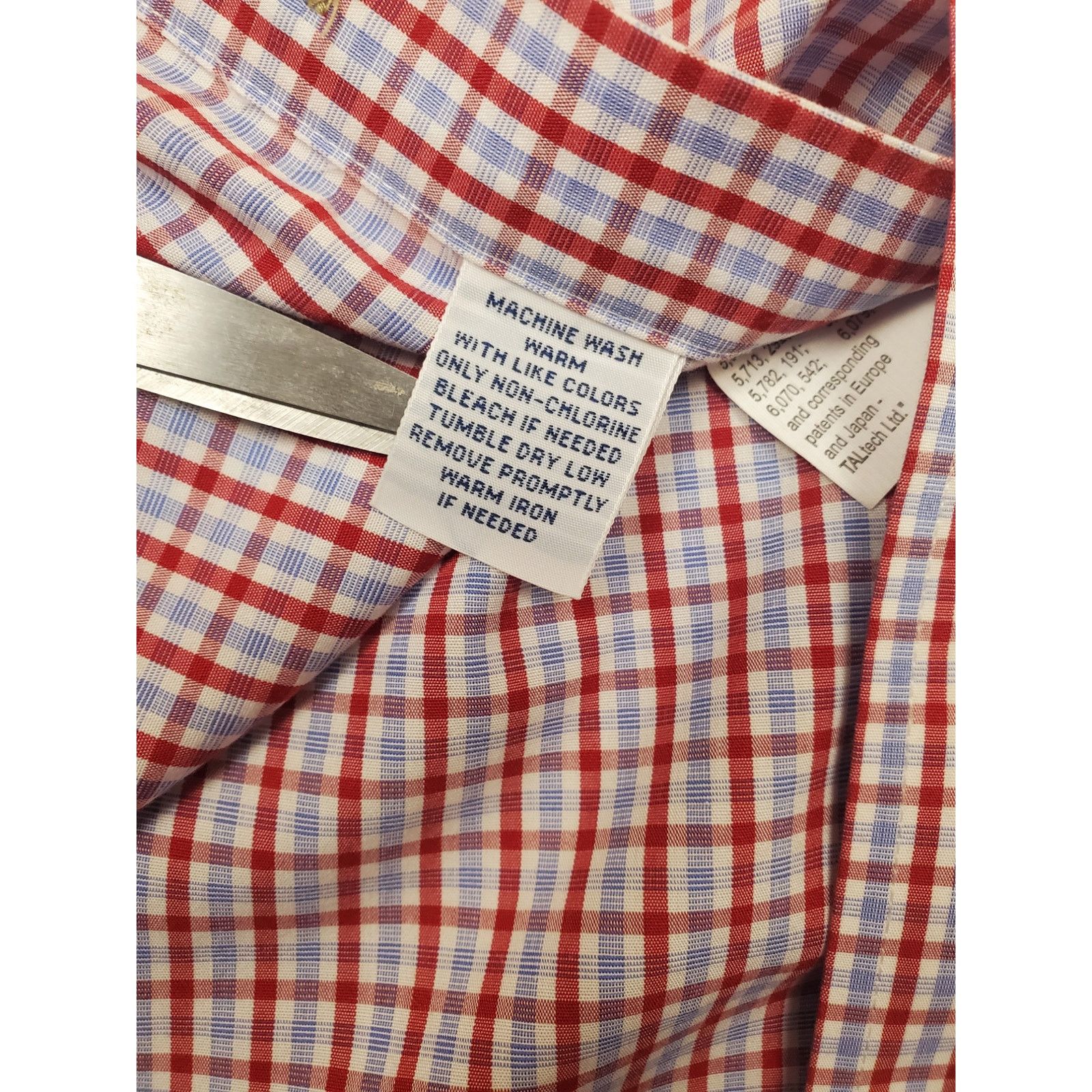 Enro Mens Enro XL Red White Blue Short Sleeve Poplin Cotton Shirt Size US XL / EU 56 / 4 - 4 Thumbnail