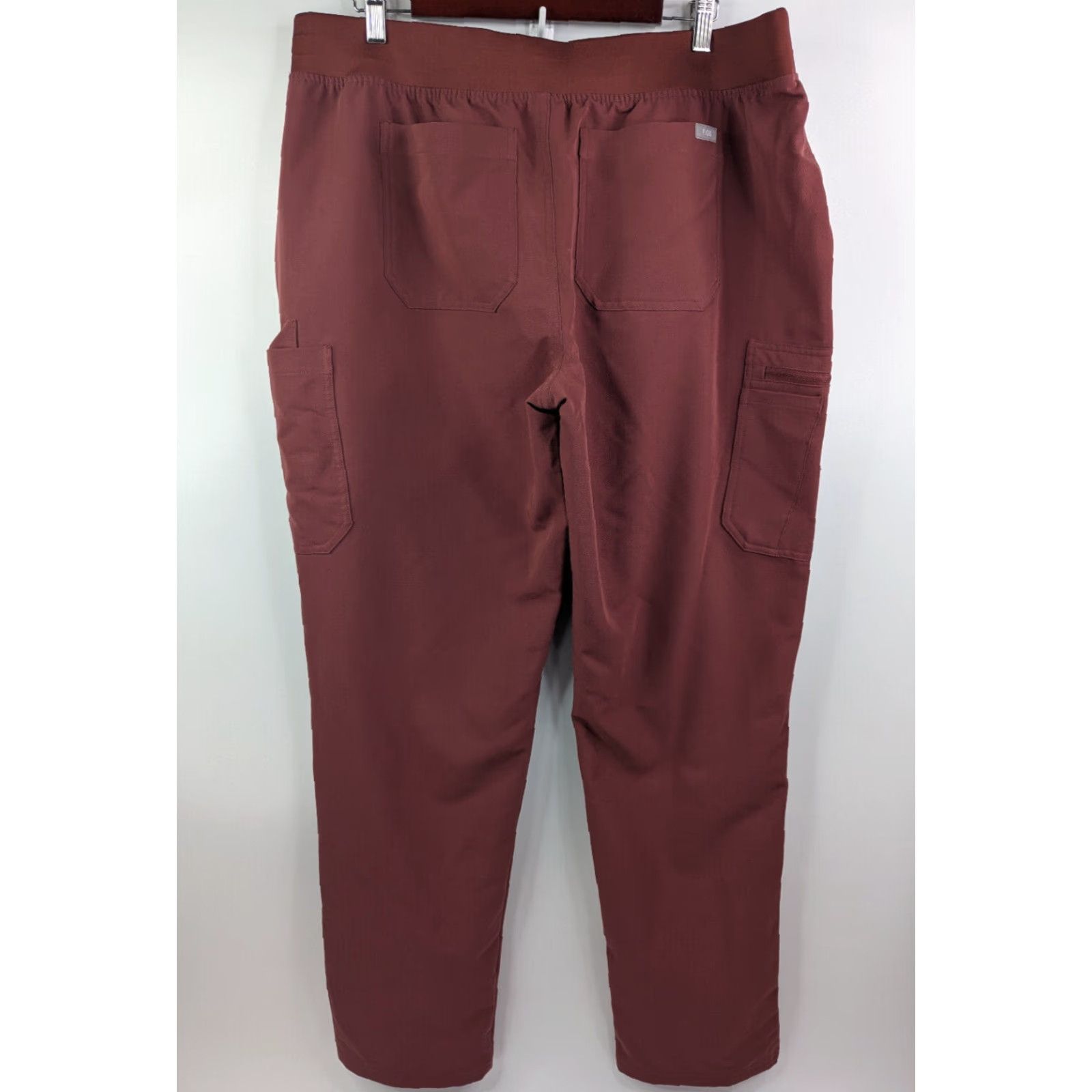 Vintage FIGS Yola Yoga Scrub Pants Womens XXL Tall Red Medical Polyester - 2XLT Size 40" / US 18 - 3 Thumbnail