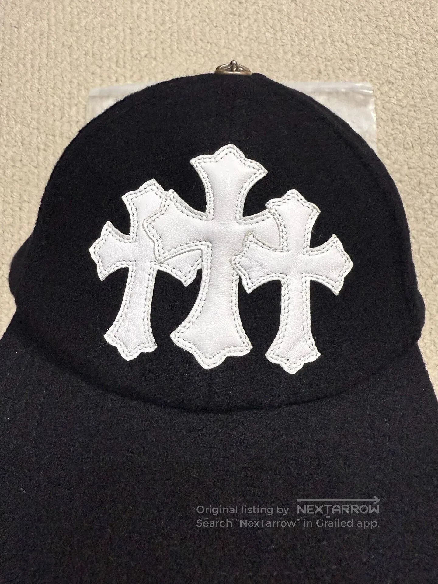 Chrome Hearts Chrome Hearts White Cross Cashmere Baseball Cap. Size ONE SIZE - 2 Thumbnail