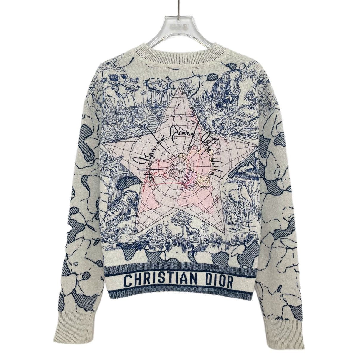 Dior Dior Map & Star Embroidery Blend Pullover Knit Sweater K26WX Size XXS / US 00 / IT 34 - 7 Thumbnail