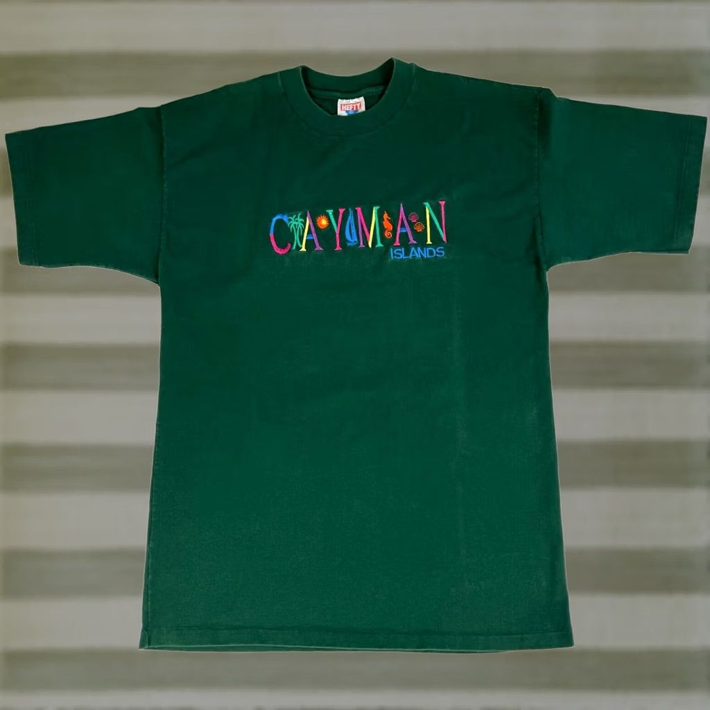 Vintage VINTAGE Cayman Islands T-Shirt Embroidered XL Adult Unisex 90s Beach Green Nike Size US XL / EU 56 / 4 - 1 Thumbnail