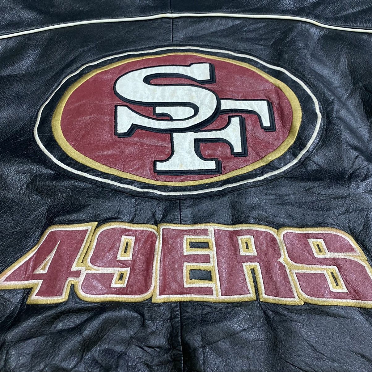 NFL Vintage SF 49ers NFL Leather Bomber Varsity Jacket Size US XL / EU 56 / 4 - 14 Thumbnail