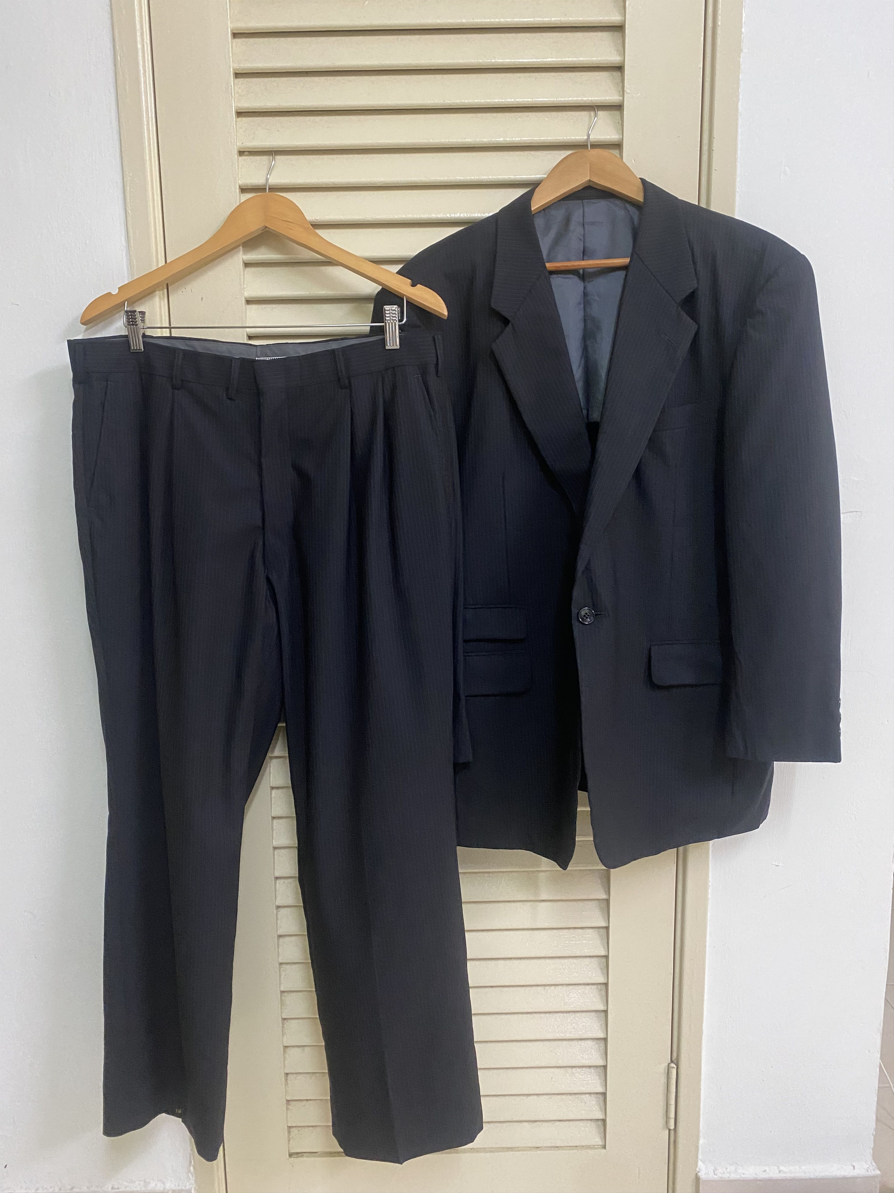 Versace Authentic Gianni Versace Black Pinstripe Suit Size 46R - 1 Thumbnail
