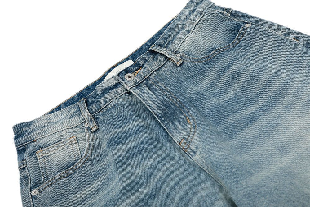 Japanese Brand × Jean Men's distressed straight retro all-match loose washed jeans Size US 32 / EU 48 - 4 Thumbnail