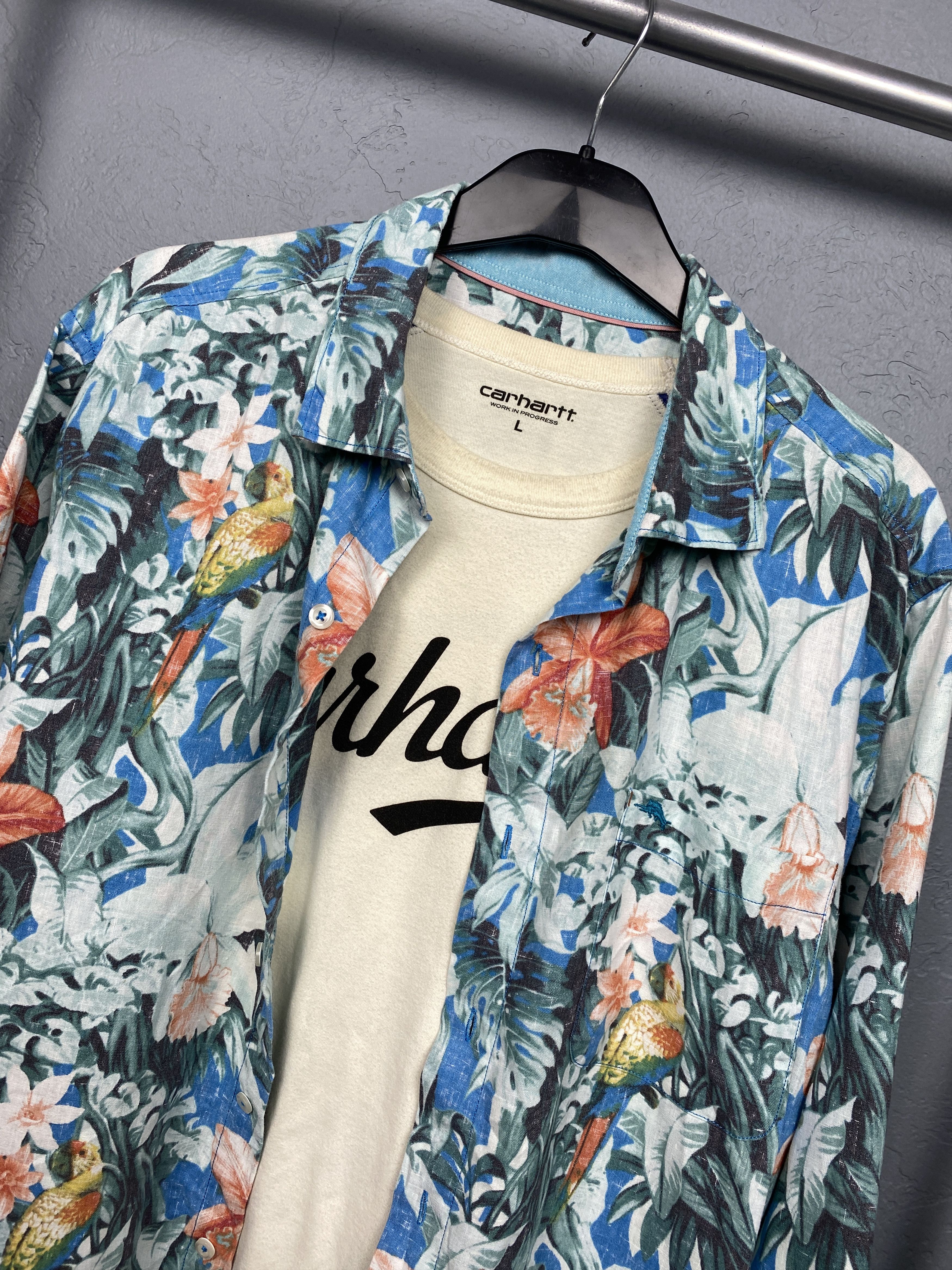 Tommy Bahama Tommy Bahama Vintage Hawaiian LINEN Long Sleeve Shirt Size US XL / EU 56 / 4 - 2 Thumbnail