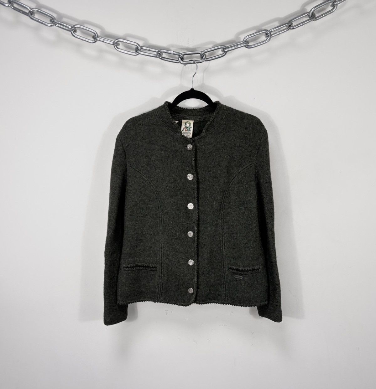 Vintage Vintage Munchner Strickmoden Bavarian Wool Cardigan Sweater Size L / US 10 / IT 46 - 1 Thumbnail