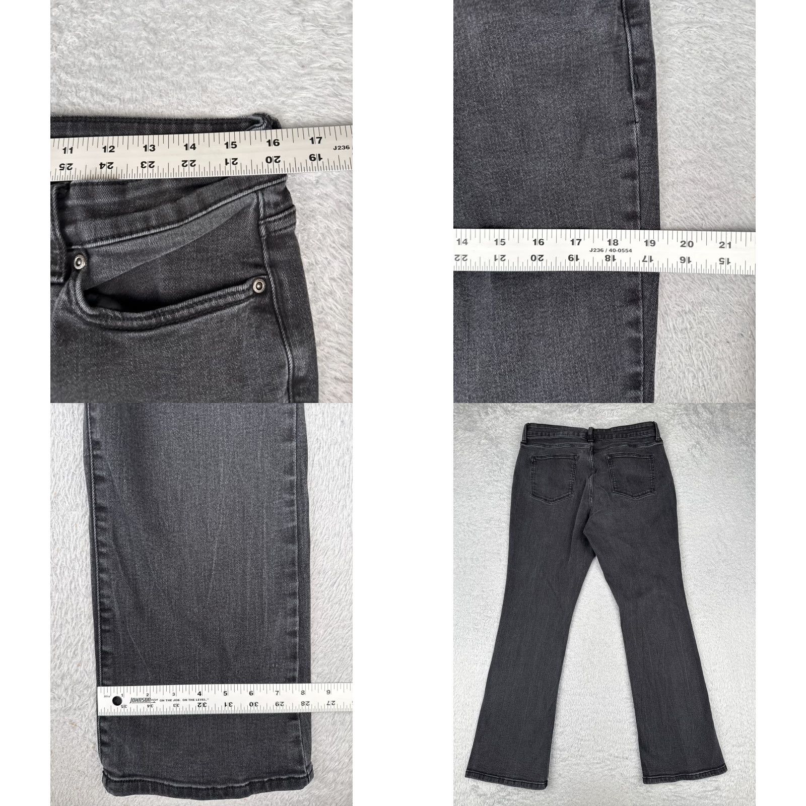Vintage St. Johns Bay Jeans Womens 14 Black Denim Bootcut Mid Rise Cotton Blend 32x30 Size 36" / US 14 / IT 50 - 9 Thumbnail