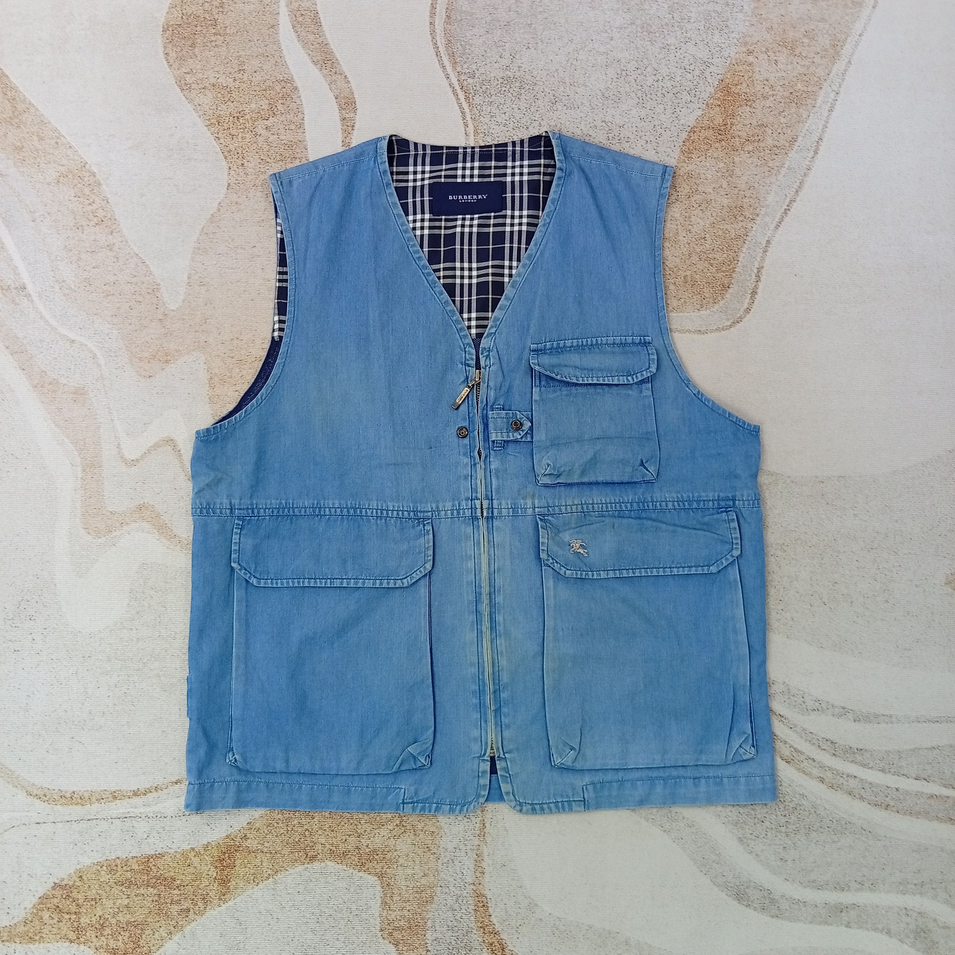 Burberry London Designer Denim Vests C259N46
