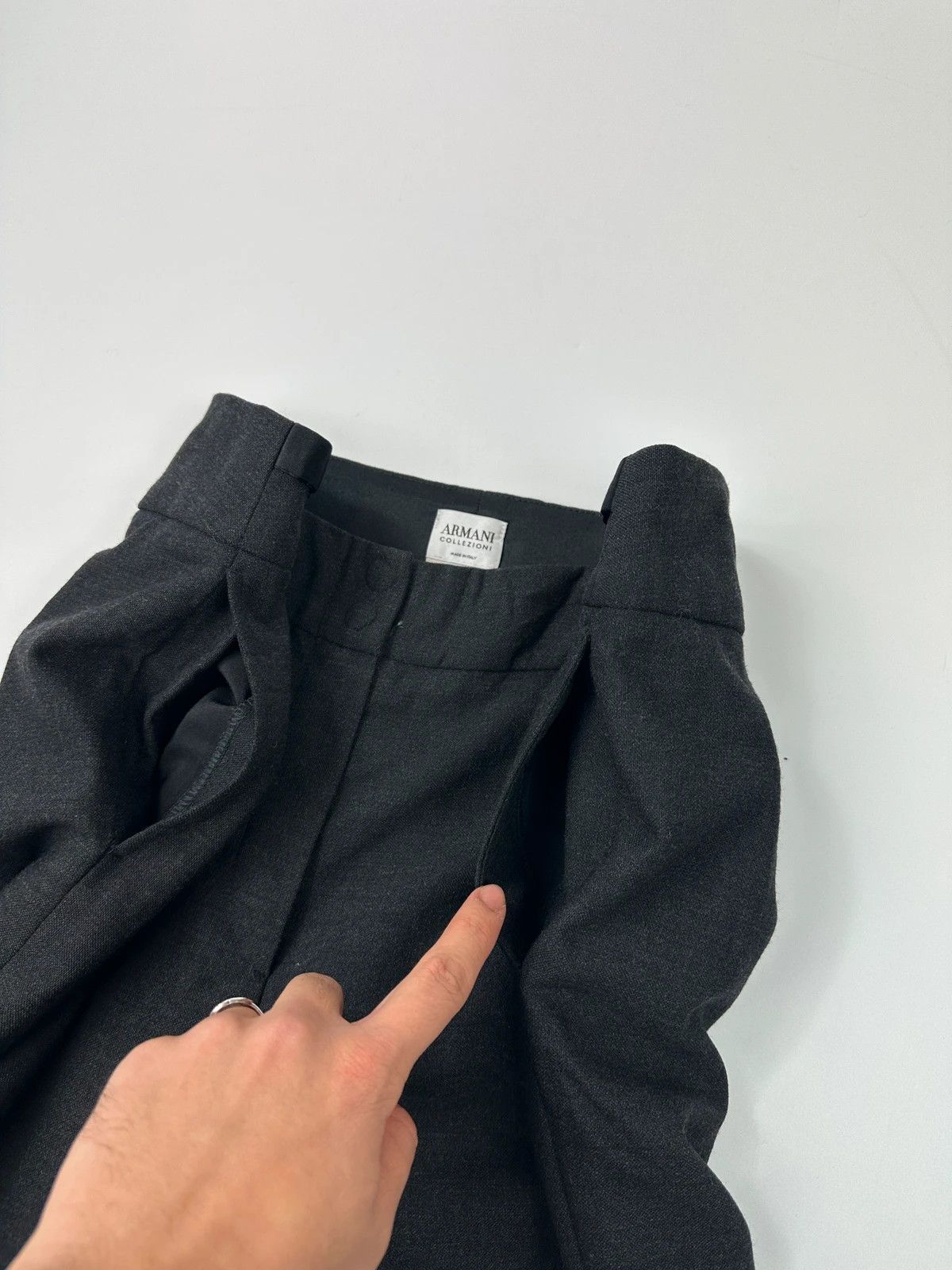 Armani Armani Collezioni FW2004 Dark Grey Wool Class Wide Legs Size US 32 / EU 48 - 3 Thumbnail